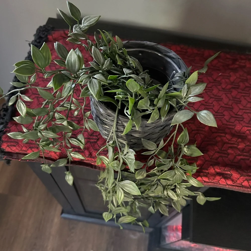 IKEA Faux Greenery in Gray Basket